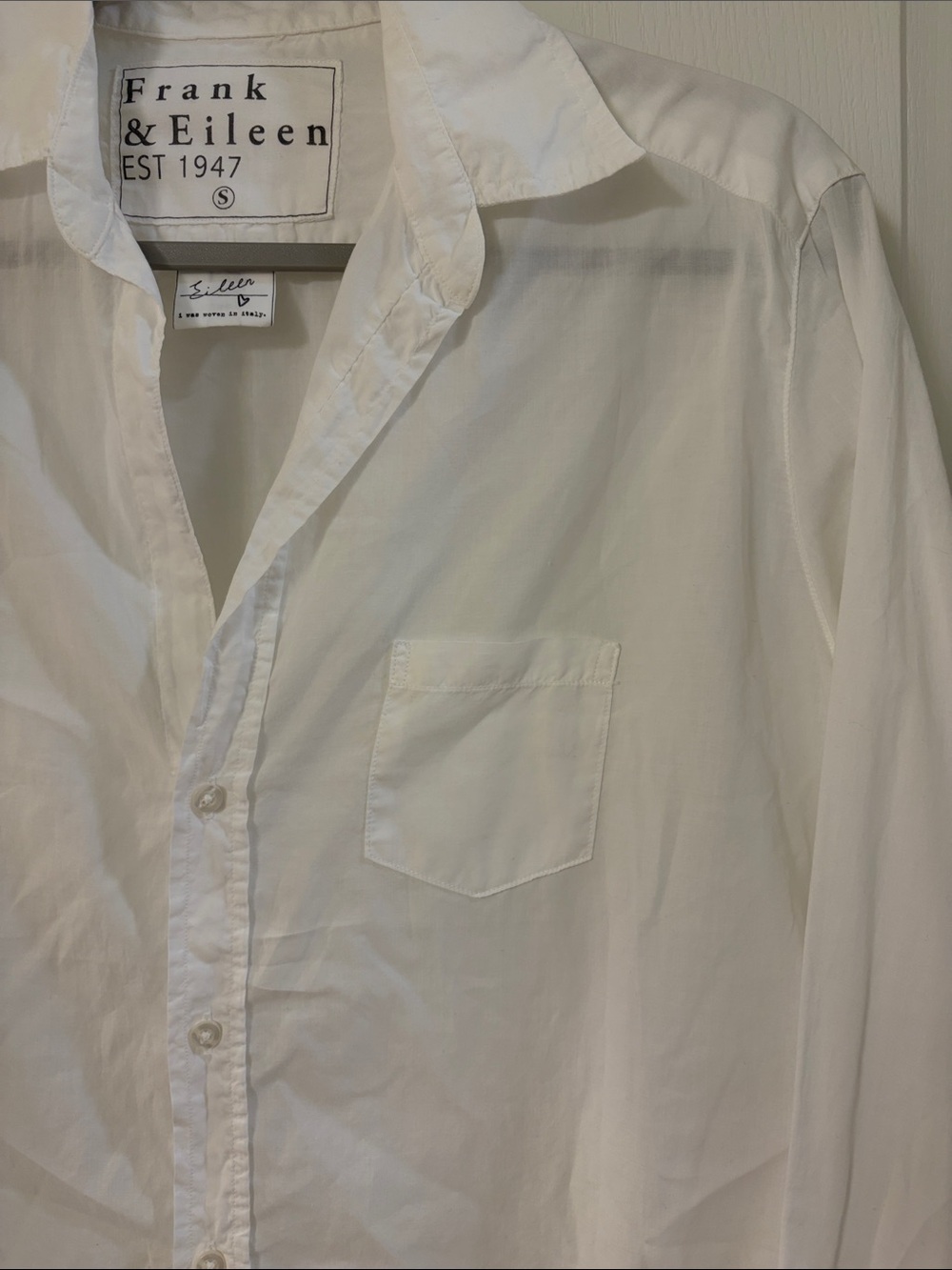 Frank & Eileen White Casual Button-Down Shirt - Frankandeileen.com for sizing - Picture 3 of 10